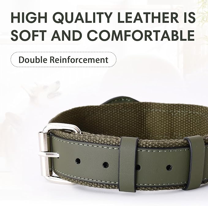 AirTag Dog Collar Soft Leather Webbing Dog Collar for AirTag Provides Double Protection for Small Medium and Large Dogs(Pink,L)