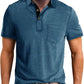 Men's Casual Polo Shirts Classic Button Basic Short Sleeve Shirt Solid Color Cotton Tees Golf Stylish Tops