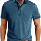 Men's Casual Polo Shirts Classic Button Basic Short Sleeve Shirt Solid Color Cotton Tees Golf Stylish Tops