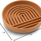The Slowdown Bowl Silicone Slow Feeder for Dogs & Puppies, Slow Eating Modern Lick Mat Design, Reduces Gulping, Fits 2 Cups 7.5” Across x 1.5” Tall, Mealtime Challenge, Medium-Terracotta