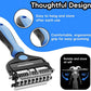 3-in-1 Pet Deshedding Tool – Grooming Brush for Dogs & Cats with Undercoat Rake & Dematting Comb (Blue)