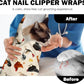 27.6"Cat Grooming Wrap, Self Adhesive Cat Wrap for Cutting Nails, Anti-Escape Calming Cat Swaddle Wrap for Medicine Ear Cleaning, Chicken Anti-Scratch Cats Burrito Restraint Blanket,Practical Pet Tool