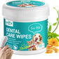 Dog Dental Care Finger Wipes - Teeth Cleaning Finger Wipes for Dog & Cats - Tooth Brushing Kit Dental Wipes for Dog - Reduces Plaque & Freshens Breath (50 PCS, Unscented)