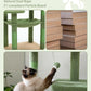 Cactus Cat Tree for Large Cats with Metal Plush Big Hammock, 56.3" Cat Tower for Indoor Cats with 2 Door Condo House, 6-Tier Cat Shelves with Scratching Posts and Large Top Perch,Green