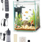VEVOR Fish Tank Aquarium, 5 Gallon Square Ultra-Clear Glass Starter Smart Tank Adjustable 3 Color Lighting, Self Cleaning System Fishbowl for Freshwater & Saltwater Fish Home, Office, or Pet Use