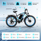 60V 26AH Battery Electric Bike,5000W Dual Motor Ebikes for Adults,Full Suspension Electric Bicycle,26x4 Fat Tires for All Terrain Dirt Bike,21-Speed Gear Electric Mountain Bike