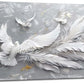 Quorin Feather Dove Bird Large Wall Art White and Gray Peaceful Birds Flying Pictures Holy Wings Wall Decor Canvas Print Painting Artwork for Bathroom Living Room Bedroom 30"x60"