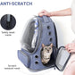 Cat Backpack Carrier, Breathable Cat Carrier Large Space Bubble Pet Backpack for Kitty Small Dog up to 12lbs, Transparent & Foldable Pet Carrier for Travel Hiking (Blue