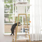 FourFurPets Modern Cat Tree, 58-Inch Cat Tower for Large Cats, Maine Coon Cat Tree with Scratching Board, Large Perch, Hammock and Removable Pads, White