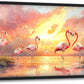 Large Flamingo Wall Art for Living Room, Framed Oversized Sunset Lake Wall Decor Landscape Canvas Painting Pictures Modern Artwork for Living Room Bathroom Bedroom Office Dining Room 36"x24"