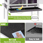 GUTINNEEN Indoor Guinea Pig Cage Rabbit Hutch with Chew-Proof Ramp, 2-Story Wooden Bunny House with Pull-Out Trays & Leakproof PVC Layer, Small Animal Cages with Detachable Legs (Gray)