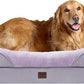 EHEYCIGA Memory Foam XL Dog Bed for XLarge Sized, Extra Large Orthopedic Dog Sofa with Sides and Waterproof Liner, Washable Bolster Pet Couch with Removable Cover, 42x30x7.5 Inch, Purple