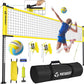 Outdoor Portable Volleyball Net Set System for Backyard - Quick & Easy Setup Adjustable Height Poles, PU Volleyball, Pump and Carrying Bag