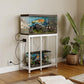 20-29 Gallon Fish Tank Stand with Power Outlet & LED Light, Metal Aquarium Stand with 3 Tier Adjustable Storage Shelves, Tank Stand for Reptile Tank, Turtle Tank, 30.7" L*13.8" W, White