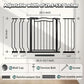 Baby Gate for Stairs 29.53"-53.1" Extra Wide, Pressure Mounted Dog Gate Indoor, Walk Thru Pet Gate for Cat Dog Child,Pet Gates for The House Doorway Black
