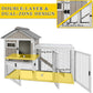 94''L Rabbit Hutch Outdoor Chicken Coop with Run, Wooden Indoor 2 Story Bunny House with Waterproof Roof, Pull Out Tray, Guinea Pig Rabbit Duck Cage for Small to Medium Animals and Pet Lover, Gray