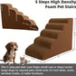 5 Step Pet Stairs Ramp for High Beds Sofas 5-30 Inch with Sturdy Non Slip Waterproof Pads, Machine Washable Cover Indoor Balanced Design for Cats Dogs Small Medium Large XL Pets Grey (Brown, Large, 1)