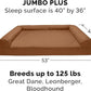 Furhaven Cooling Gel Dog Bed for Large Dogs w/ Removable Bolsters & Washable Cover, For Dogs Up to 125 lbs - Quilted Sofa - Toasted Brown, Jumbo Plus/XXL