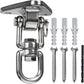 Stainless Steel Swing Hanger Heavy Duty 180°+360° Swivel Swing Hook Swing Hardware Kit for Yoga Swing Hammock Chair Porch Swing Sets Heavy Punching Bag 1500 LB Capacity