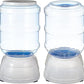 Amazon Basics Automatic Dog Cat Water Dispenser Gravity Feeder Set, Pack of 2, Small, 6-Pound Food Capacity, 1-Gallon, Gray