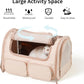 FUKUMARU Cat Carrier, 4 Mesh Windows Small Dog Carrier, 4 Storage Pockets Cat Travel Bag, Under 15 lb Airline Approved Pet Carrier, Rollable Cover for Nervous Cats, Pink