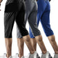 Men's Capri Pants 3/4 Joggers Gym/Workout/Hiking Below Knee Long Shorts Lightweight Quick Dry with Zipper Pockets