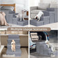 Dog Stairs with Storage, 4-Step Folding Pet Steps for Small Dogs and Cats, Pet Steps Storage with Zip, Pet Stairs for High Bed, Couch and Car Ramp (Gray, 4 Steps no Condo)