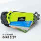 Noxgear Hand Held Phone Holder - Handheld Grip Phone Holder with Key Fob & Card Slot for Running, Jogging & Working Out - Compatible with All Phones - Machine Washable (Lime, Left Hand)