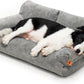 MEWOOFUN Cat Bed for Indoor Cats, Washable Dog Beds for Small Medium Dogs & Cats, Fluffy Cat Couch with Non-Slip Bottom (Grey, 33.5" L x 25.6" W x 11.5" Th)