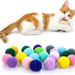 Molain Large Cat Toy Balls, Soft Cat Balls 1Inch Kitten Pom poms Ball Cat Play Toy (30 Pcs)
