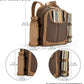apollo walker Picnic Backpack Bag for 2 Person with Cooler Compartment, Detachable Bottle/Wine Holder, Fleece Blanket, Plates and Cutlery(2 Person, Brown)