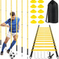 Soccer Agility Training Equipment: 6 Soccer Agility Poles, 20ft Agility Ladder, 10 Soccer Cones, 1 Jump Rope. Soccer Training Poles for Speed Training, Agility Training