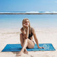 QiyI Yoga Mat Towel with Corner Pockets, Non Slip Sweat Absorbent Hot Yoga Towels, Soft Yoga Blankets with Travel Bag, Skidless Mat Cover for Workout, Gym, Fitness - 70"x26", Blue Mandala Elephant
