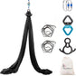 Aerial Silks Yoga Swing Set - 9/11 Yards Aerial Yoga Hammock Kit Anti-Gravity Flying for Fitness, Low/Non Stretch Nylon Tricot Fabric Hardware Included for Dance