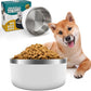 IKITCHEN Dog Bowl for Food and Water, 64 Oz Stainless Steel Pet Feeding Bowl, Durable Non-Skid Double Wall Insulated Heavy Duty with Rubber Bottom for Medium Large Dogs (64 Ounces/8 Cup, White)