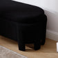 Modern Upholstered Storage Bench, Sherpa Fabric 50" Long Entryway Bench with Storage and Seating, Comfy Cute Ottoman Bench for Living Room/End of Bed/Hallway, Black