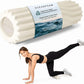 Oceanfoam Tidal Roller - Natural - Muscle Massage Foam Roller for Back Pain & Stretching - Firm and Ergonomic Wide Wave Textured - Yoga, Athletics, & Wellness - Full Size, 20" x 5"