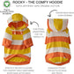 Rocky – The Orginal Lightweight Hooded TEE 100% Organic Cotton Dog Hoodie Pet Coat Sweater for Small, Medium, Large Dogs, Candy Corn, X-Small