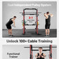 Mikolo Smith Machine, 2200lbs Squat Rack with LAT-Pull Down System & Cable Crossover Machine, Training Equipment with Leg Hold-Down Attachment