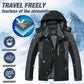 Men's Winter Ski Jacket Warm Waterproof Fleece Liner Snow Coat Hooded Windproof Mountain Raincoat