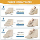 5-Step Dog Stairs and Ramp for High Bed,Non-Slip Sturdy Pet Steps for Small Dogs and Cats,22.2" H,Beige
