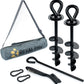 ROYAL-PAW Dog Tie Out Stake - for Large Dogs up to 210 lbs - Heavy Duty Dog Stake for Yard, Beach & Camping Outside - Best in Ground Anchor for a Dog Cable, Leash, Lead Tether (1, Black)