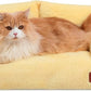 Hollypet Fluffy Plush Dog Cat Pet Couch Soft Calming Sofa Bed for Medium Small Cats and Dogs, Yellow