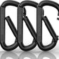 Heavy Duty Carabiner Clip, Steel Carabiners 1100lbs 3" D Shaped Spring Hook Small Clips for Hammocks, Hiking, Keychains, Outdoors and Gym, Dog Leash and Key Ring