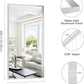 Silver Bathroom Mirror, 24x48 Inch Rectangular Framed Mirror, Large Wall Mounted Bathroom Vanity Mirror Over Sink for Bedroom,Restroom, Living Room, Hangs Vertically or Horizontally