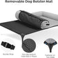 Veehoo Cooling Elevated Dog Bed with Fluffy Plush Bolster Cushion, Indoor Raised Dog Beds for Large Dogs, Soft Pet Sofa Cot with Removable Washable Mat, No-Slip Feet, 42 x 30 inches, Grey