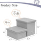 Heeyoo Dog Stairs with Storage, Foldable Dog Steps for Small Dogs, 2 Tiers Non-Slip Pet Stairs for High Beds Or Couch and Sofa, Hold up to 150 lbs Pet Doggy Cat