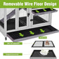 2-Story Rabbit Hutch Indoor Bunny Cage Outdoor Guinea Pig House with Wire Mesh Floor, Leak-Proof Trays, Lockable Wheels for Rabbits, Guinea Pigs, 40.6" L x 26" W x 37.6" H