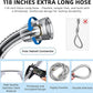G-Promise Dog Shower Sprayer Attachment for Fast and Clean Pet Showering, Multifunctional Shower, Metal Diverter, 118 Inch Extra Long Hose, No Drill Hook, Dog Washing-Bathroom (Chrome)