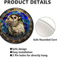 Lygond Metal Sign Tin Sign Circular Stained Glass Harbor Tin Sig For Home Decor 8×8 Inches